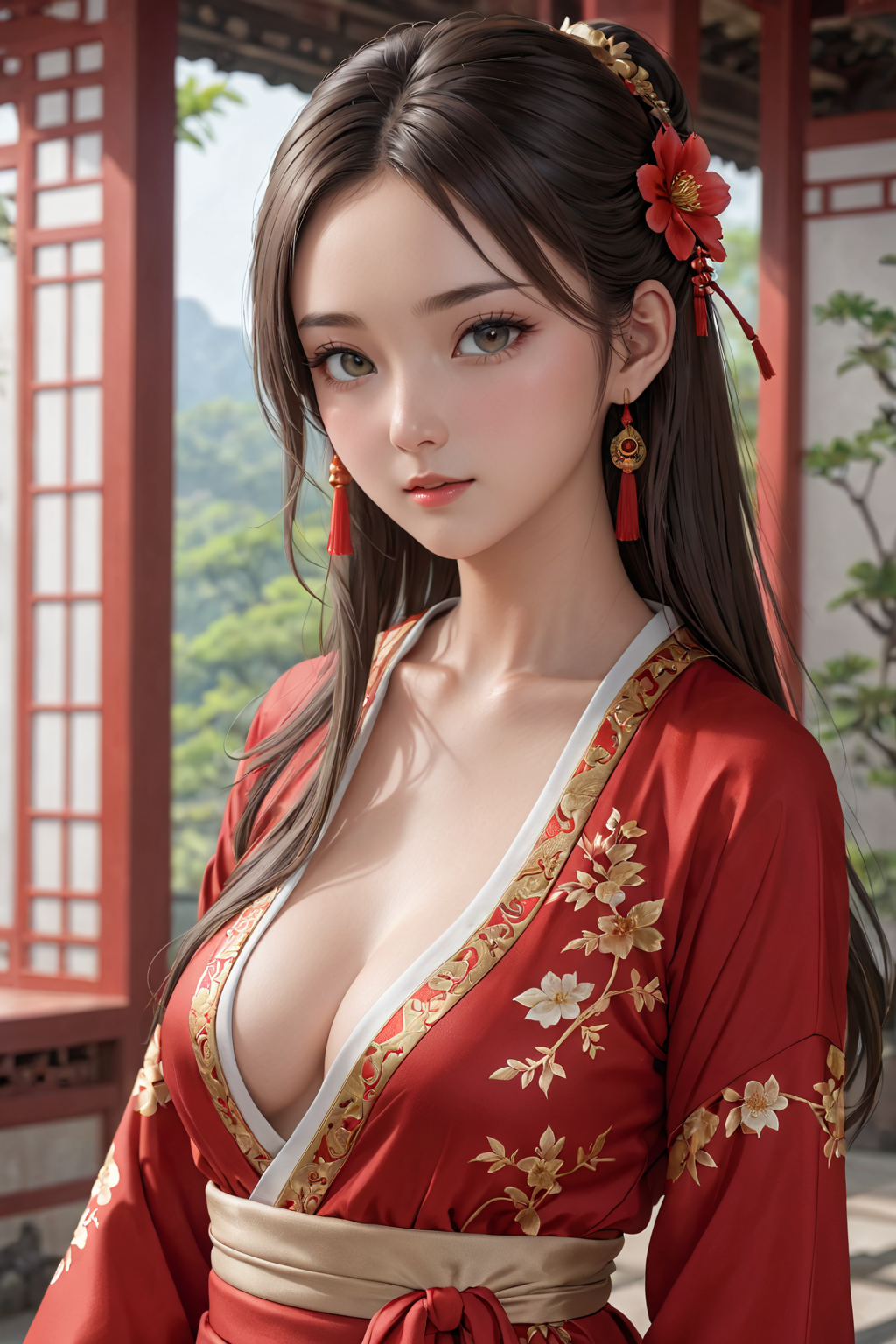 红衣女孩guofengRealisticAnime